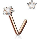 Šperky4U zlacený piercing do nosu hvězdička čirý kamínek N0067-RDC