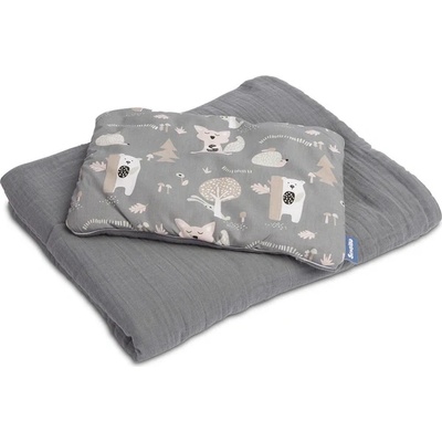 Sensillo Бебешки спален комплект от 2 части Sensillo - Графит (SILLO-42165)