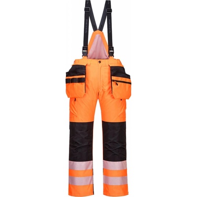 PortWest PW3 Hi-Vis zimní kalhoty oranžová-černá