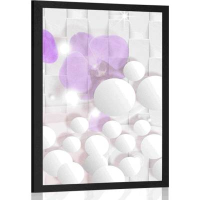 Plakát orchidej na abstraktním pozadí - 20x30 silver