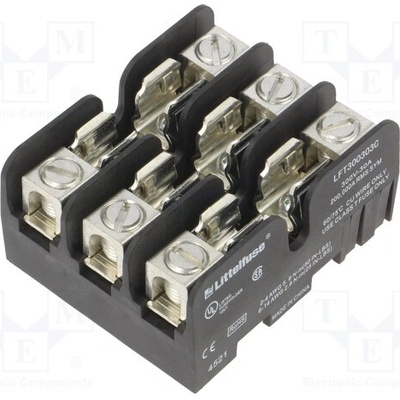 LITTELFUSE LFT300303C Zásuvka; na přípojnici DIN; 30A; 300V; Póly: 3; černá; UL94V-0