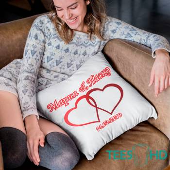 Image 1 of Art gift Възглавничка с ваши имена и дата за вписване