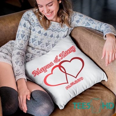 Art gift Възглавничка с ваши имена и дата за вписване