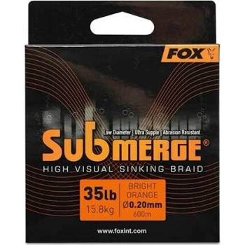 Fox Šňůra Submerge Submerge Orange Sinking Braid 600m 0,25mm