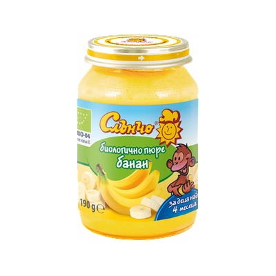 Слънчо био пюре от банани - 190 г
