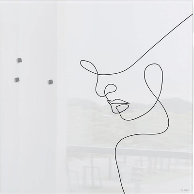 Sigel magnetická sklenená tabuľa Design Line Art (š x v) 480 mm x 480 mm čierna