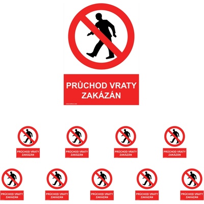 Walteco Prechod bránou zakázaný 210x297mm, formát A4, plastová tabuľka Množstvo: 10 ks , 20051BP2