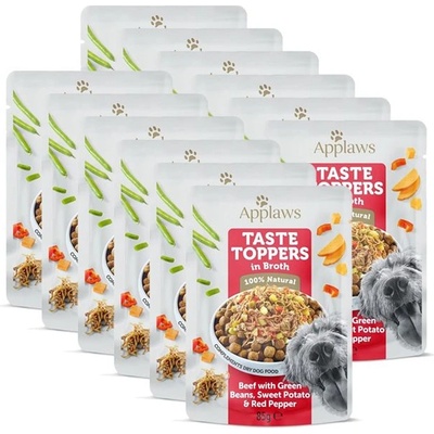 Applaws Капсула Applaws Dog Taste Toppers in Broth говеждо, боб, сладък картоф и червен пипер 12 x 85 г