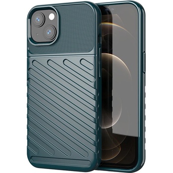 HQWear Калъф Silicone Thunder Case Flexible Tough Rugged, за iPhone 13 mini, зелен (5907769328404)