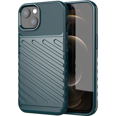 HQWear Калъф Silicone Thunder Case Flexible Tough Rugged, за iPhone 13 mini, зелен (5907769328404)