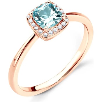 Image 1 of SAVICKI Годежен пръстен savicki: розово злато, аквамарин, диаманти