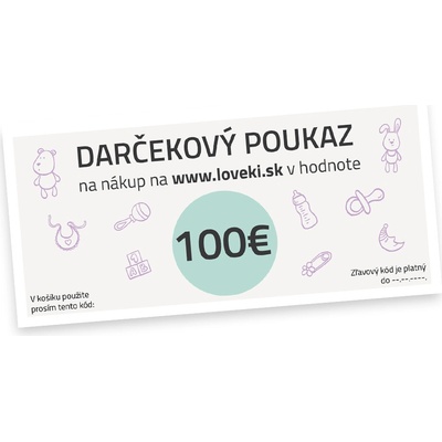 Darčeková poukážka na nákup na Loveki.sk - 100€