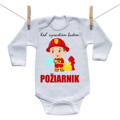 Boodyy Body s dlhým rukávom Keď vyrastiem budem požiarnik