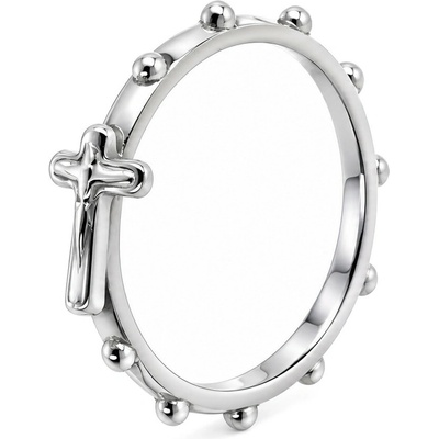 Argento Strieborný prsteň ruženec krížik 72644