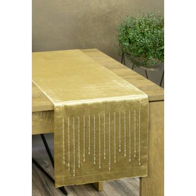 Eurofirany Ubrus ROYAL 3 35X140 CM ZLATÝ