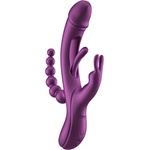 HoneyPlayBox Trilux Kinky Finger Rabbit Vibrator with Anal Beads Purple - superlove