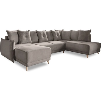 Miuform Светлокафяв ъглов диван от велур (десен ъгъл/U-образна форма) Lazy Lukka - Miuform (1839ON05)