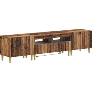 vidaXL 3 части LED ТВ шкаф ARNHEM 3 бр. Старо дърво (3416607)