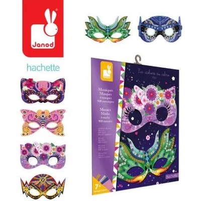 Janod - Творчески комплект с мозайки - Маски (J07956)