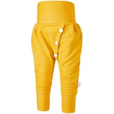 Little Angel Dětské tepláky harémky s knoflíky Jeans oliva