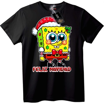 NOONEBRAND Коледна тениска SpongeBob - 2XL, White