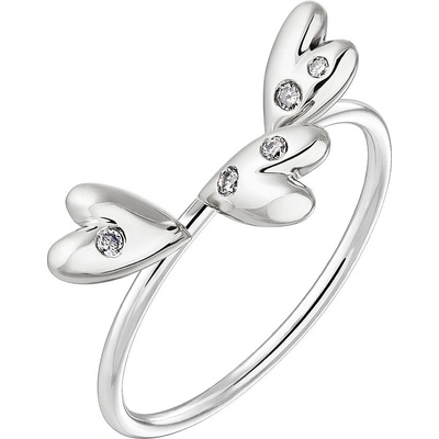 Tiami Prsten z bílého zlata s diamanty Cute Heart Triple RCHTW2203