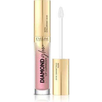 Eveline Cosmetics Diamond Glow блясък за устни с блестящи частици с хиалуронова киселина цвят 08 Honey Glam 4, 5ml