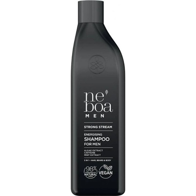 Neboa šampon a sprchový gel 3v1 pro muže Strong Stream s kofeinem a mátou 300 ml