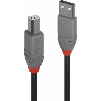 Lindy LNY-36675 : : USB 2.0 кабел, Anthra Line, Type A-B, M-M, черен, 5.0 м (LNY-36675)