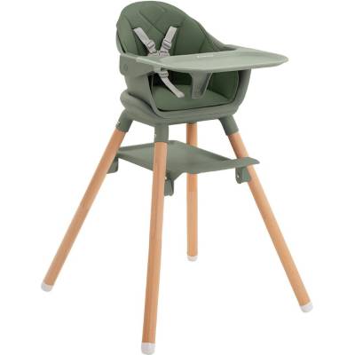 KikkaBoo Стол за хранене 6в1 Woody Army Green 2024 (31004010175)
