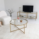 ASIR GROUP Масичка за кафе GOLD SUN 40x83 cм златиста (AS1131)