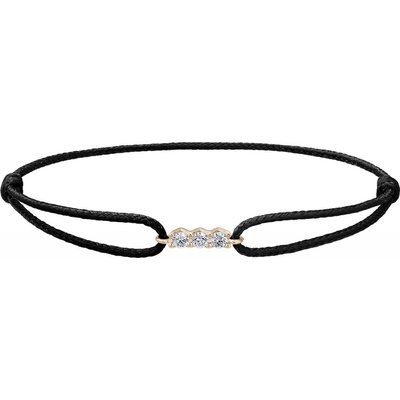Tiami provázkový náramek Pure Line 3 z růžového zlata s diamanty čermý BPL3P2212
