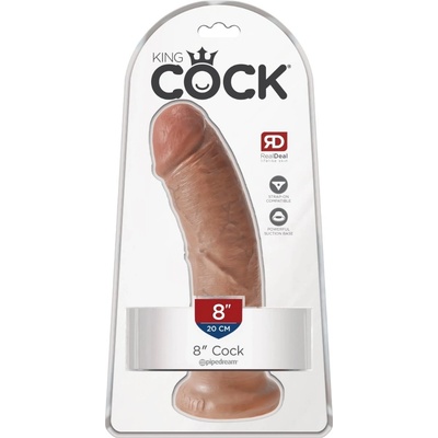 Pipedream King Cock 8″ Cock Tan dildo opálenej telovej farby s prísavkou 20,5 x 4,5–5 cm