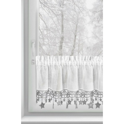 EUROFIRANY KRÁTKA VIANOČNÁ ZÁCLONA NA PÁSKE XMAS 30X150 CM HVIEZDY