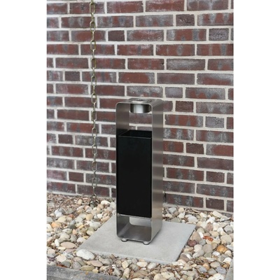 Basura eshop-kvetinace.sk s popolníkom, nerez, výška 73 cm, strieborný