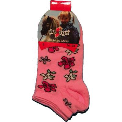 Design Socks Dívčí kotníčkové ponožky růžová