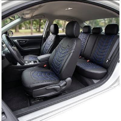 Streetech 3D Тапицерия за седалки кожена Streetech Classy - черна със сини елементи (EG-MDX35-109)