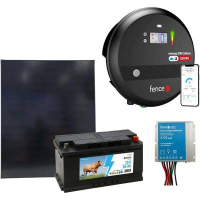 fencee Sada solární elektrický LTE ohradník s výkonem 8 J, solární panel 200 W, regulátor a 12V baterie 95 Ah