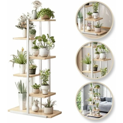 Flamenco Mystique Stojan na květiny 113 x 60 x 20 cm bílý a hnědý SZ16B – Hledejceny.cz