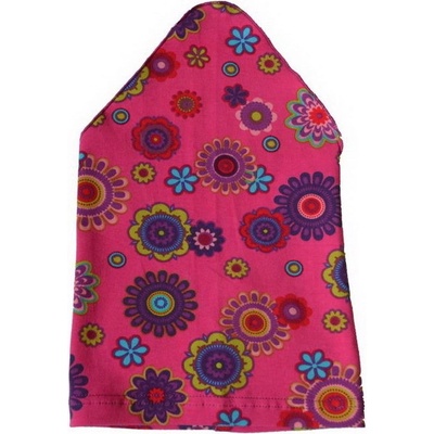 dětský šátek malinový s barevnými květy