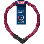 ABUS chain lock Tresor 1385/75 Cherry Heart - combination lock made of hardened steel - 6 mm thick square chain - ABUS security level 6 - 75 cm - red - 88013 (88013)