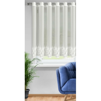 EUROFIRANY ZÁCLONA NA KRÚŽKOCH NIRA 350X150 CM KRÉMOVÁ