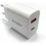 KingMa 18W Fast Charging USB-C + USB-A GaN Зарядно Устройство Зарядно за батерии
