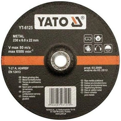 Yato Kotouč na kov 125 x 22 x 6,0 mm vypouklý brusný