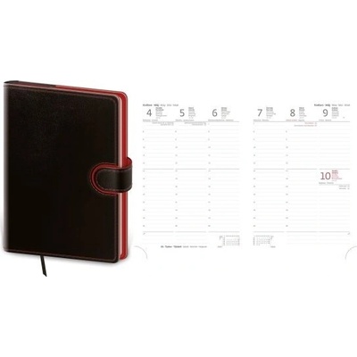 Flip A5 Týdenní 2026 černo/červená – Zboží Mobilmania