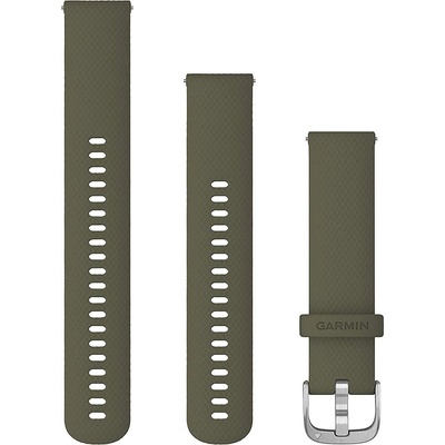 Garmin Каишка Garmin - QR Silicone, Venu/vivomove, 20 mm, Moss/Silver (010-12924-11)