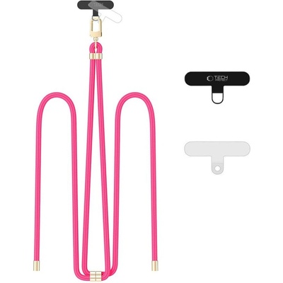Tech-Protect Универсален ремък 75 см за смартфон от Tech-Protect C7S Rope Crossbody - Hot Pink / Gold (5906302375745)