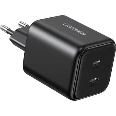 UGREEN ЗАРЯДНО УСТРОЙСТВО X526 220V 2xUSB-C 45W GaN mini UGREEN - ЧЕРЕН (Ugreen 65058)