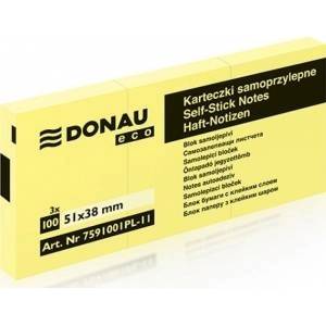 DONAU eco block 51 x 38 mm yellow eco 3 pieces of 100 sheets self-adhesive