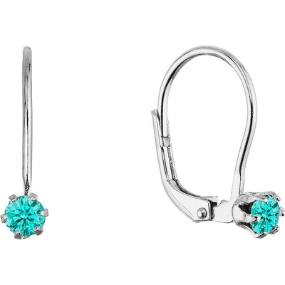 PAVONA Strieborné visiace náušnice s Preciosa krištáľom 31322.3 blue zircon